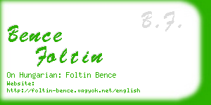 bence foltin business card